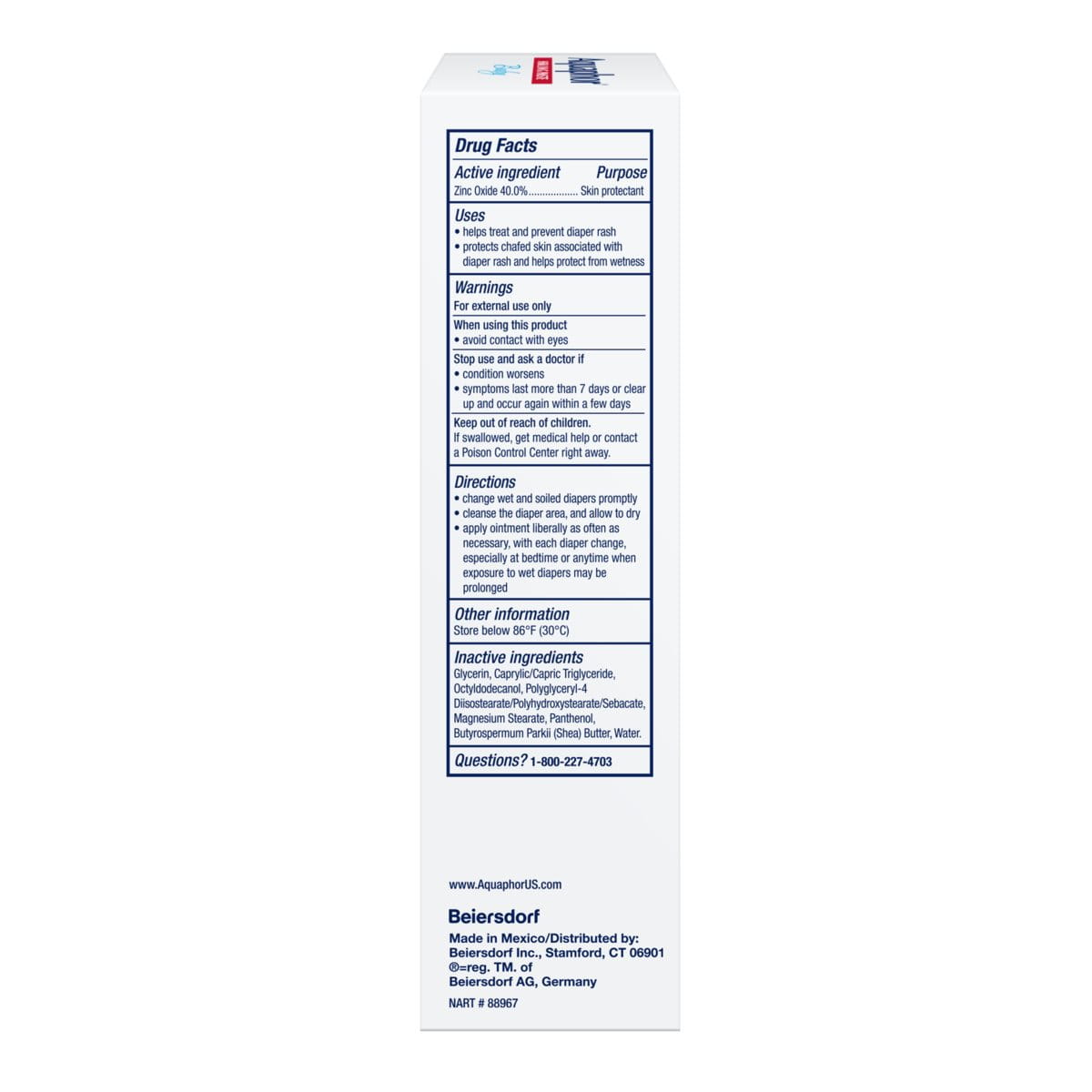 Aquaphor Baby  Diaper Rash Paste 3 5Oz